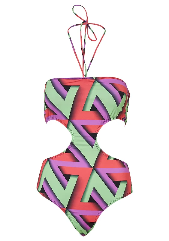 Multi-Colored Balvan Swimsuit Sleek Full Coverage