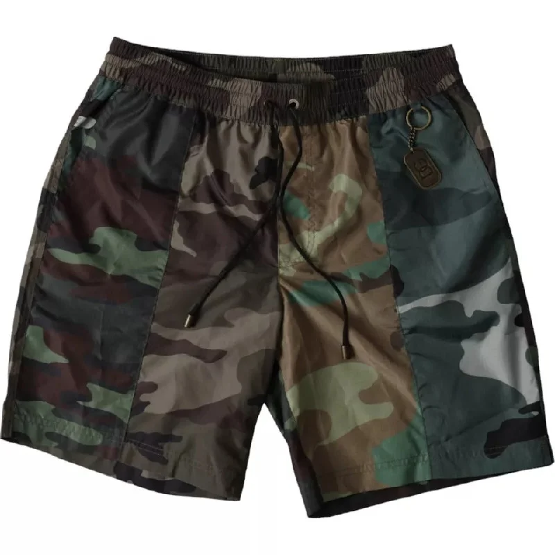 Dolce & Gabbana Multicolor Camouflage Patchwork Beachwear Shorts Swimwear Bold High-Cut Bikini Dolce & Gabbana Multicolor Camouflage Patchwork Beachwear Shorts Swimwear Bold High-Cut Bikini