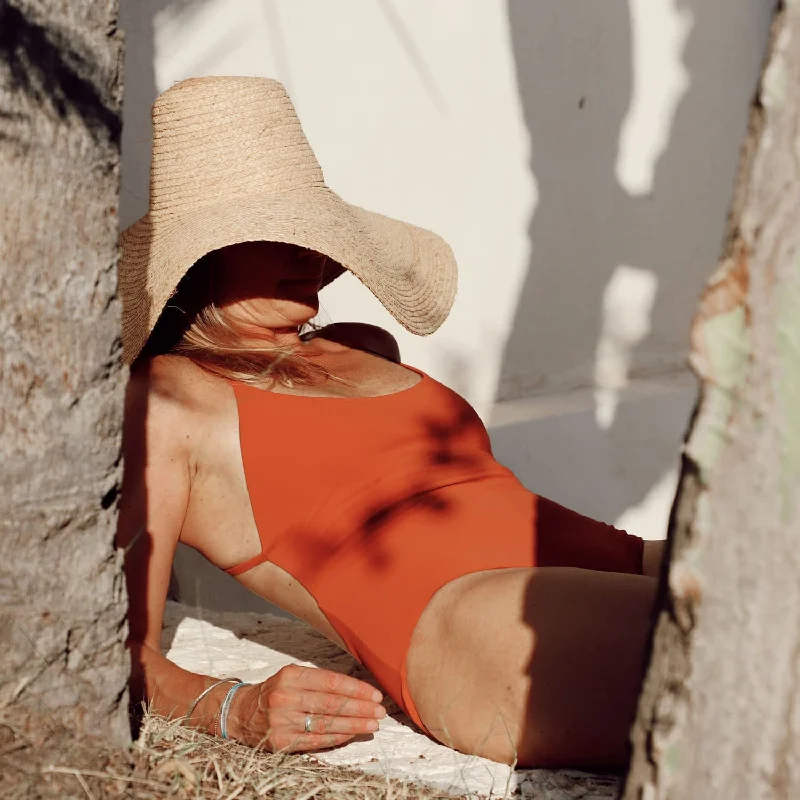 Natalie Swimsuit One Piece- Women - SE Sensitive Elastane - S051 Terracotta Comfortable Swim Dress Natalie Swimsuit One Piece- Women - SE Sensitive Elastane - S051 Terracotta Comfortable Swim Dress