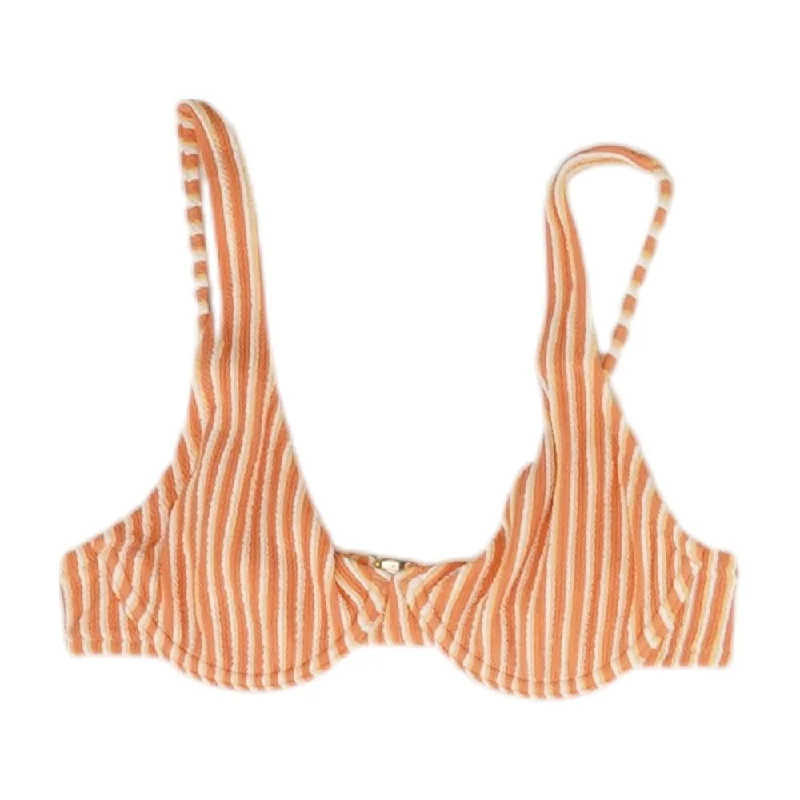 Orange Striped Swim Top Stylish Cover-Up Set