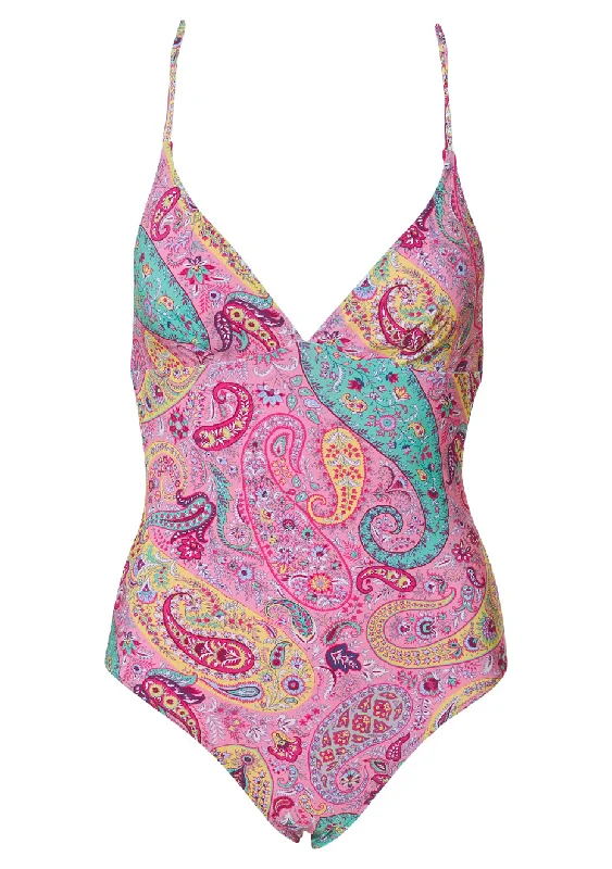 Pink Paisley Swim Suit Sexy Swimwear Set