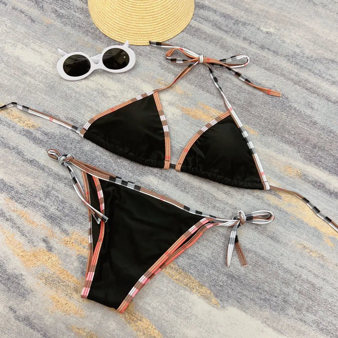 Pushup Bikinis Black White Swimwear Push-Up Bikini Bottoms