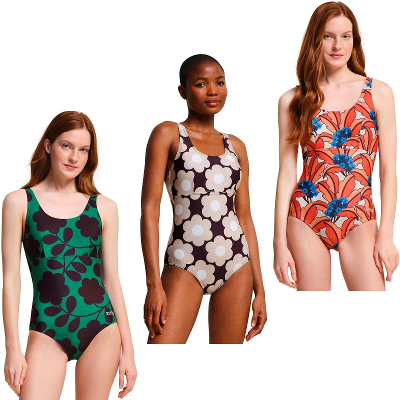 Regatta Womens Orla Kiely Beach Swimming Costume Shiny One-Piece Swimsuit