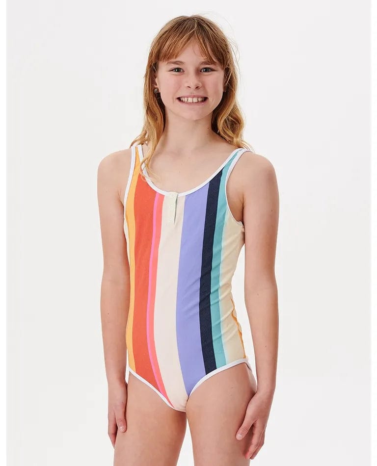 Rip Curl Ladies Heat Wave Teen One Piece Swimsuit Adjustable Bikini Bottoms