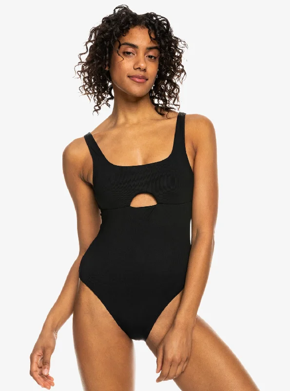 Roxy Pro The Double Line Onepiece Swimwear Swimsuit with Skirt
