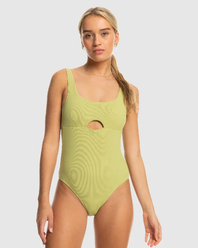 Womens Roxy Pro The Double Line One Piece Swimsuit Stylish Cover-Up Set