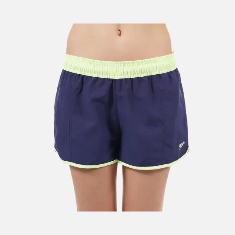 Speedo Water Swim 12-inch Women's Shorts  -Navy/Bright Zest Bold Swimsuit Design