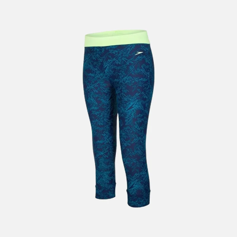 Speedo Boom Splice All over Print Women's Swim Capri -Navy/Nordic Teal Ruffled Swimsuit Top Speedo Boom Splice All over Print Women's Swim Capri -Navy/Nordic Teal Ruffled Swimsuit Top