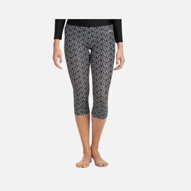 Speedo Boomstar Allover Printed Active Women's Swim Capri -Black/White Mesh Swimsuit Top Speedo Boomstar Allover Printed Active Women's Swim Capri -Black/White Mesh Swimsuit Top