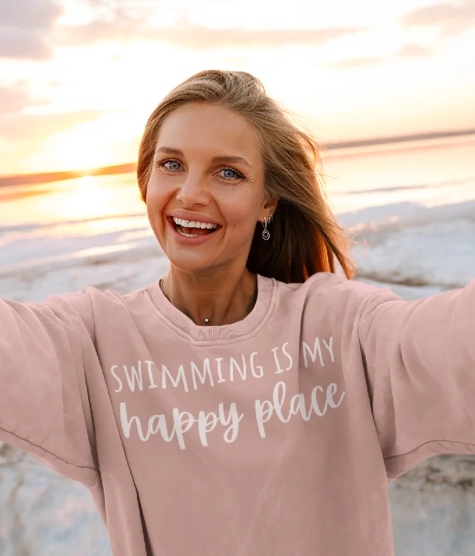 Swimming Is My Happy Place Unisex Organic Cotton Sweatshirt Swim Skirt Set
