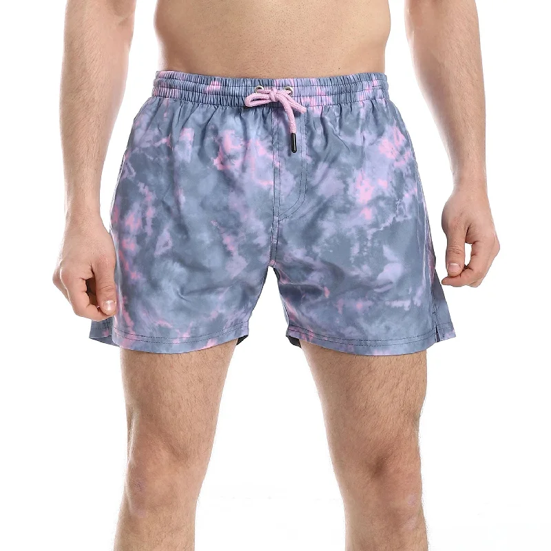Tie-Dye Pattern Elastic Waist Swim Shorts (272) - Pavone Deep-V Swimsuit Design
