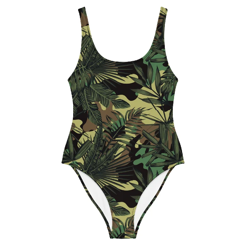 Tropicamo Commando Hawaiian One-Piece Swimsuit Soft Beachwear Set