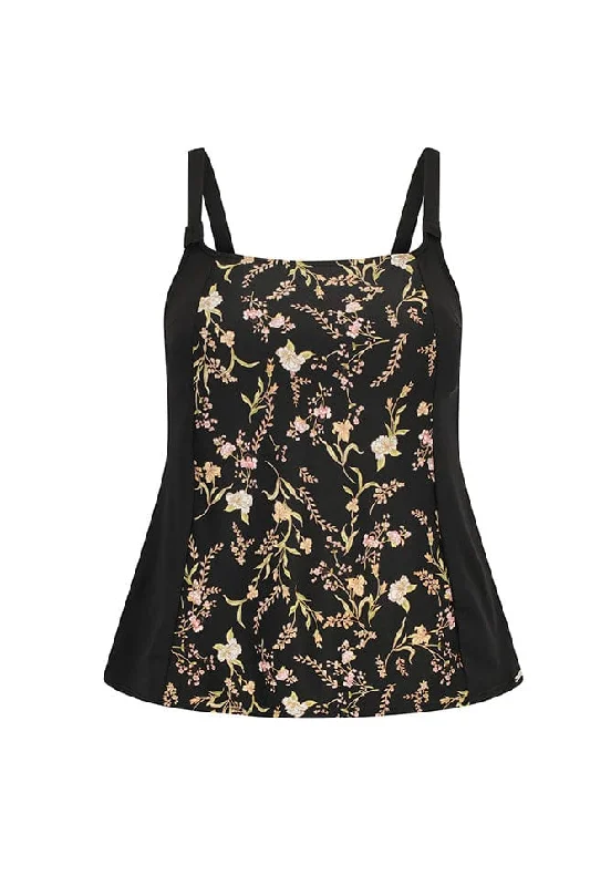 Wildflowers Chlorine Resistant Tank Tankini Top High-Waist Bikini Set