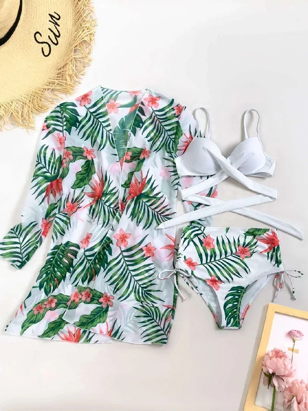 Women's Three-Piece Swimsuit Swimsuit with Skirt