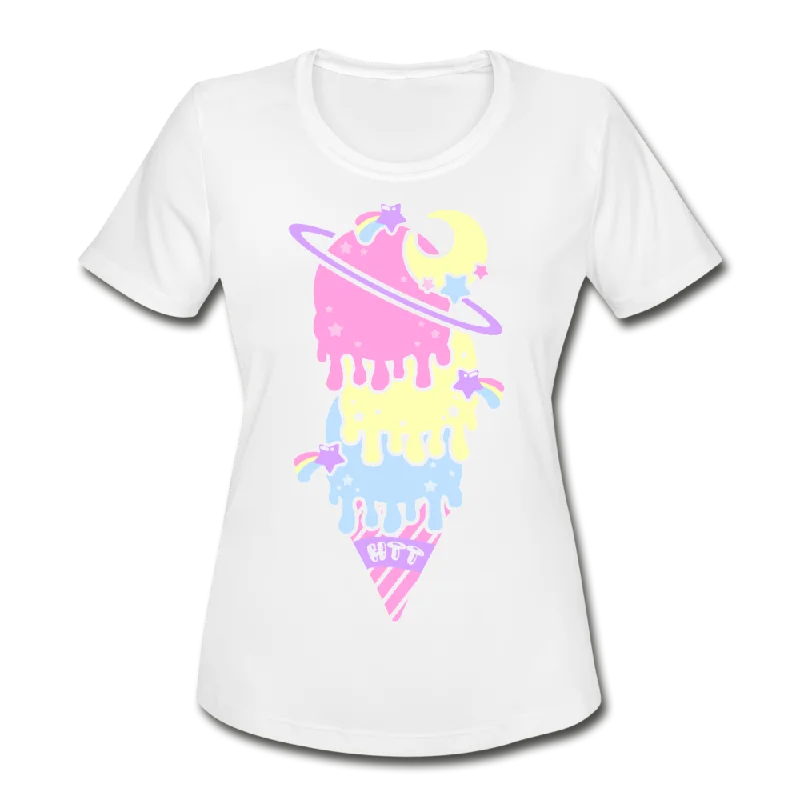 Kawaii cosmic melty ice cream Women's Moisture Wicking Performance T-Shirt-- Elegant Classic Vintage Kawaii cosmic melty ice cream Women's Moisture Wicking Performance T-Shirt-- Elegant Classic Vintage
