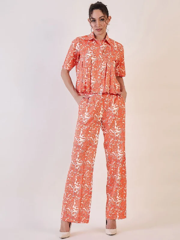 White Floral Collar Shirt With Straight Trouser-- Spandex Blend Rayon Blend Denim Blend White Floral Collar Shirt With Straight Trouser-- Spandex Blend Rayon Blend Denim Blend