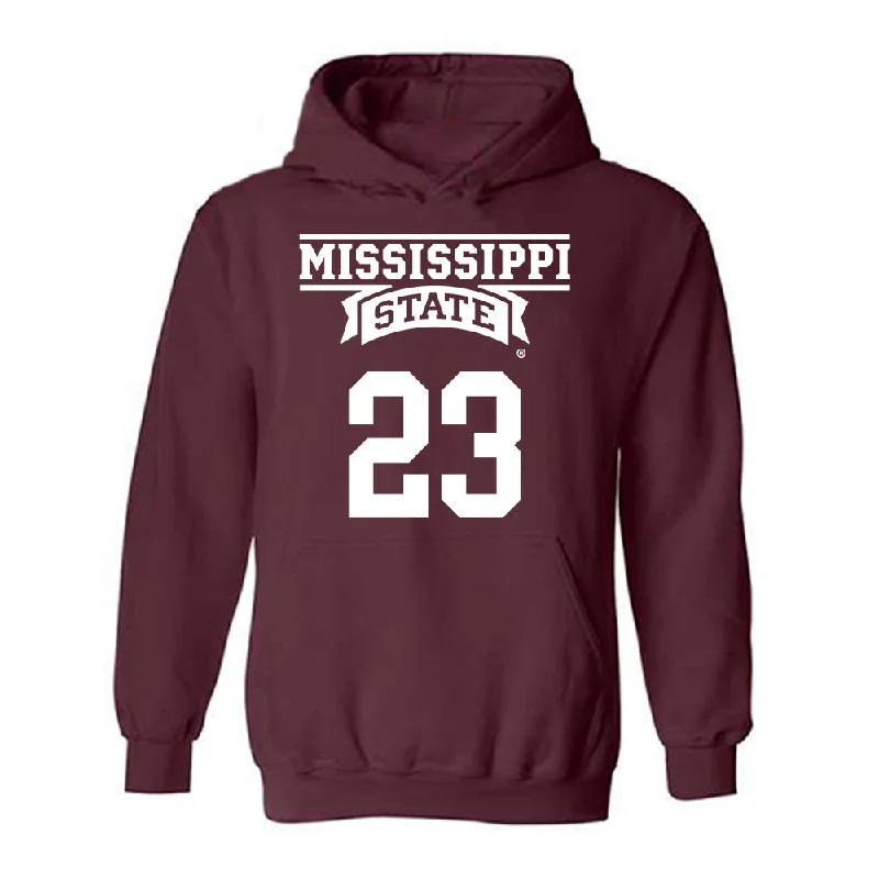 Mississippi State - NCAA Women's Basketball : Ramani Parker - Classic Shersey Hooded Sweatshirt Hoodie with Monochrome Minimalist Simple Mississippi State - NCAA Women's Basketball : Ramani Parker - Classic Shersey Hooded Sweatshirt Hoodie with Monochrome Minimalist Simple