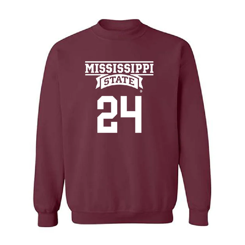Mississippi State - NCAA Women's Basketball : Quanirah Montague - Classic Shersey Crewneck Sweatshirt Hoodie with Contrast Stitching Detailed Premium Mississippi State - NCAA Women's Basketball : Quanirah Montague - Classic Shersey Crewneck Sweatshirt Hoodie with Contrast Stitching Detailed Premium