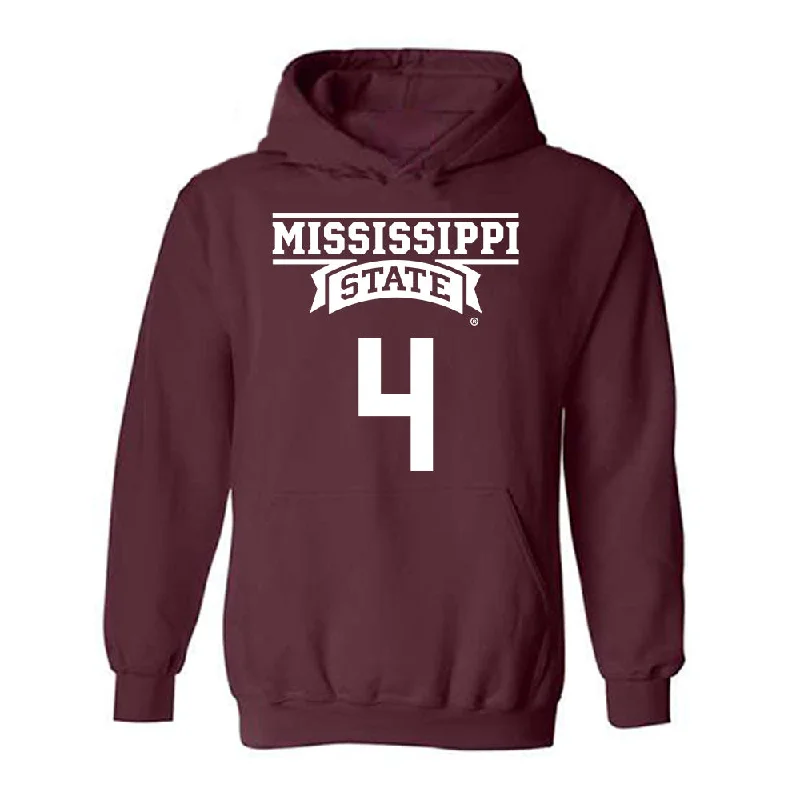 Mississippi State - NCAA Women's Basketball : Eniya Russell - Classic Shersey Hooded Sweatshirt Hoodie with Zipper Placket Modern Functional Mississippi State - NCAA Women's Basketball : Eniya Russell - Classic Shersey Hooded Sweatshirt Hoodie with Zipper Placket Modern Functional