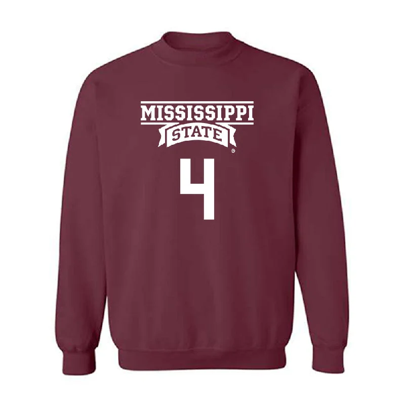 Mississippi State - NCAA Women's Basketball : Eniya Russell - Classic Shersey Crewneck Sweatshirt Hoodie with Hidden Zipper Minimalist Clean Mississippi State - NCAA Women's Basketball : Eniya Russell - Classic Shersey Crewneck Sweatshirt Hoodie with Hidden Zipper Minimalist Clean