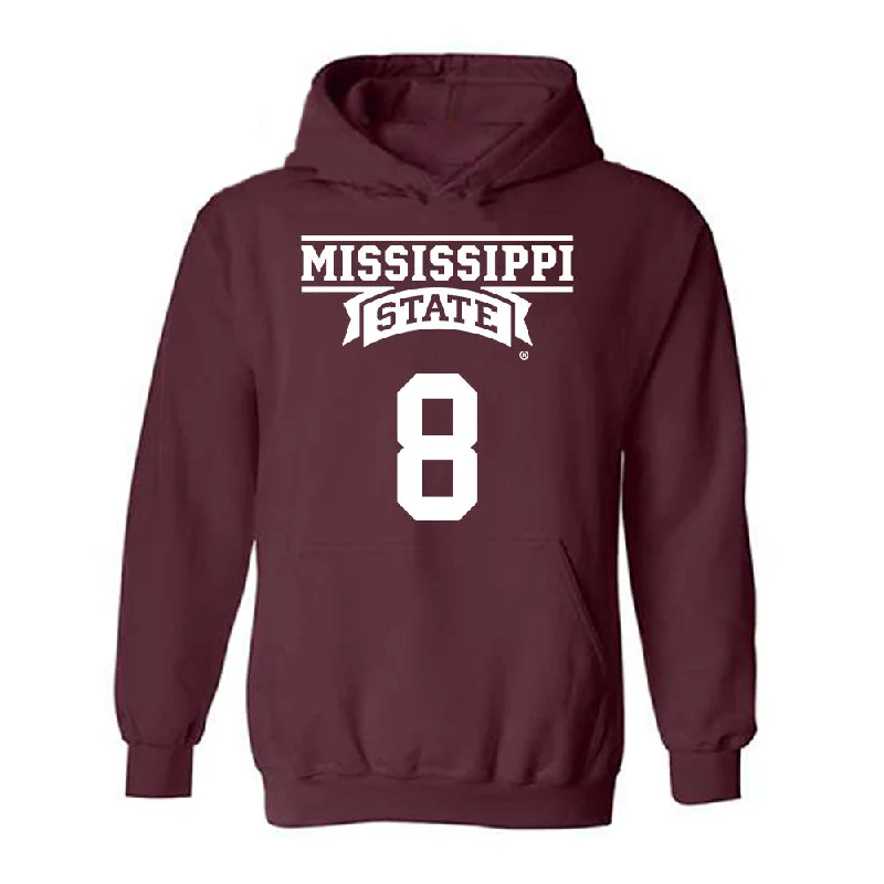 Mississippi State - NCAA Women's Basketball : Anaisha Carriere - Classic Shersey Hooded Sweatshirt Hoodie with Frayed Bohemian Relaxed Mississippi State - NCAA Women's Basketball : Anaisha Carriere - Classic Shersey Hooded Sweatshirt Hoodie with Frayed Bohemian Relaxed