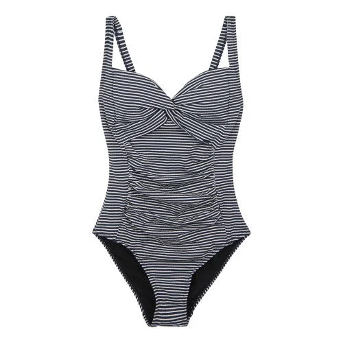 Regatta Womens/Ladies Stripe Seersucker Tummy Control One Piece Swimsuit Sporty Swimwear Bottoms
